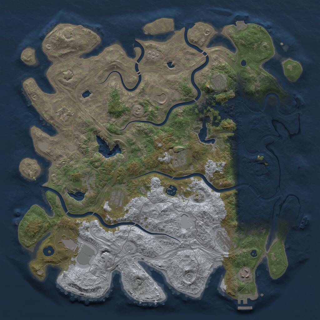 Rust Map: Procedural Map, Size: 4500, Seed: 15621678, 16 Monuments