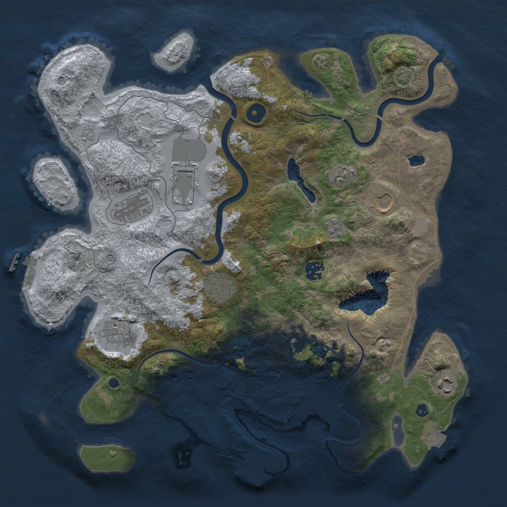 Rust Map: Procedural Map, Size: 4000, Seed: 185905422, 15 Monuments