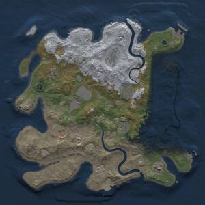 Thumbnail Rust Map: Procedural Map, Size: 3500, Seed: 962038617, 14 Monuments