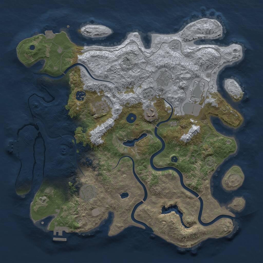 Rust Map: Procedural Map, Size: 4000, Seed: 465819, 13 Monuments