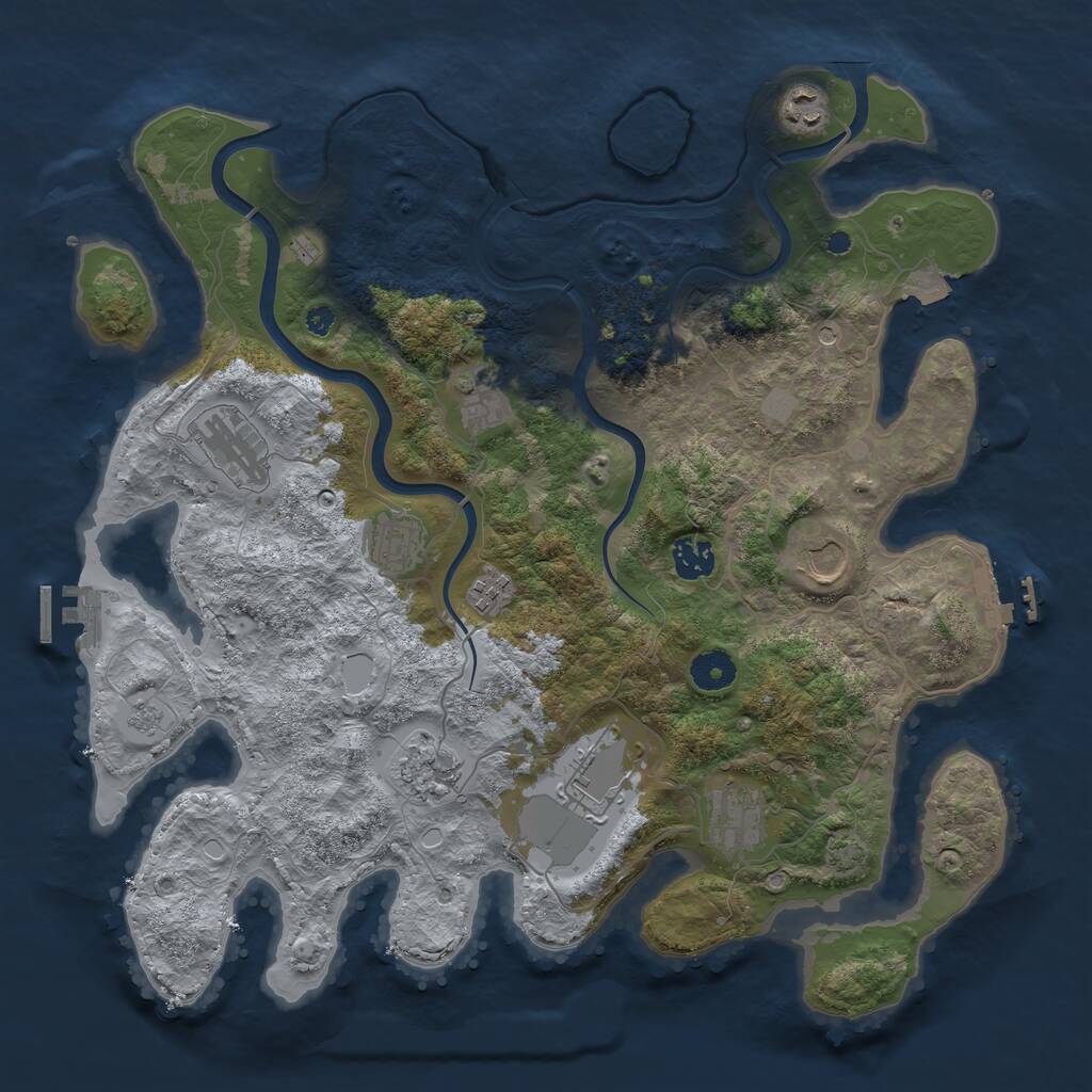 Rust Map: Procedural Map, Size: 3850, Seed: 1510458388, 16 Monuments