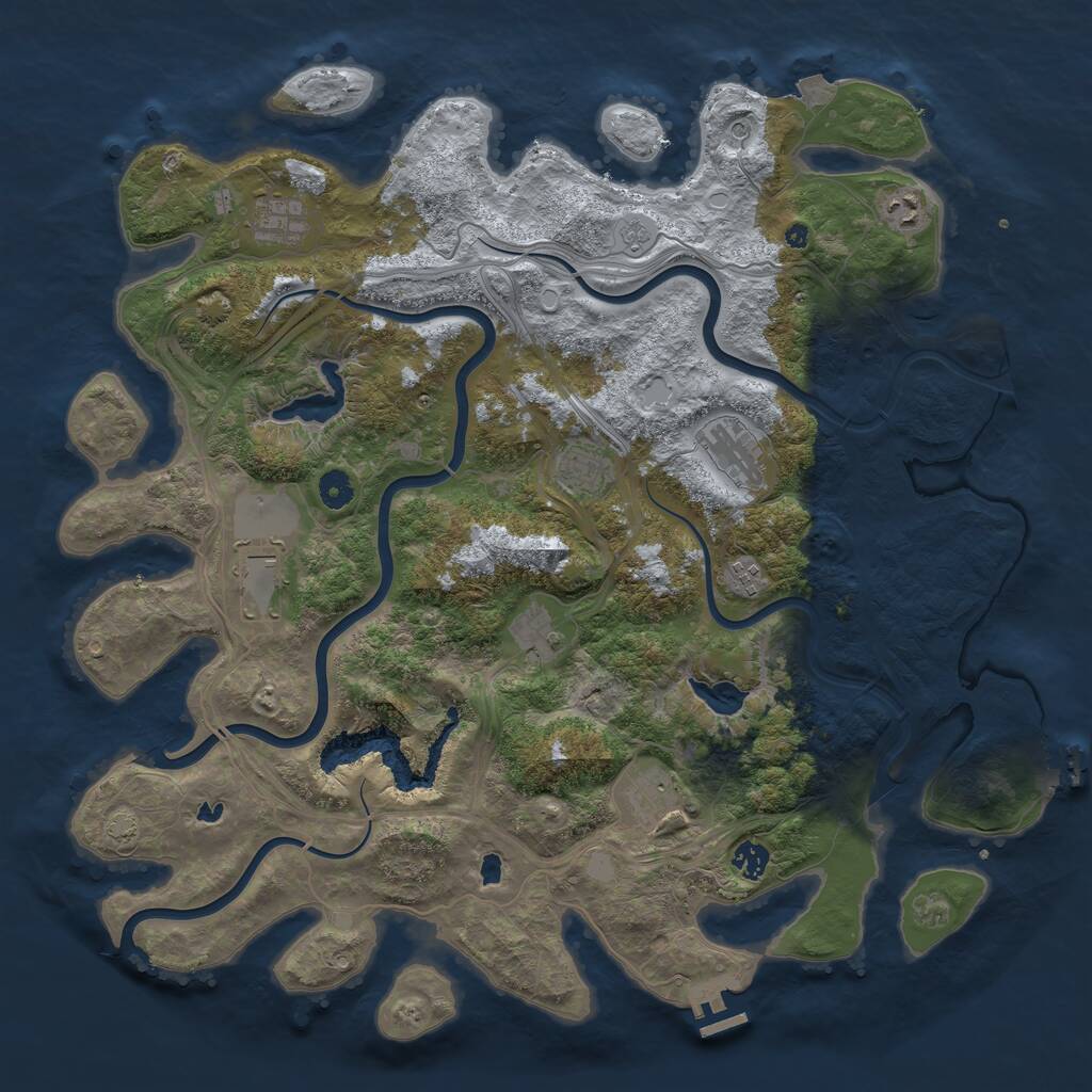 Rust Map: Procedural Map, Size: 4500, Seed: 633204688, 15 Monuments