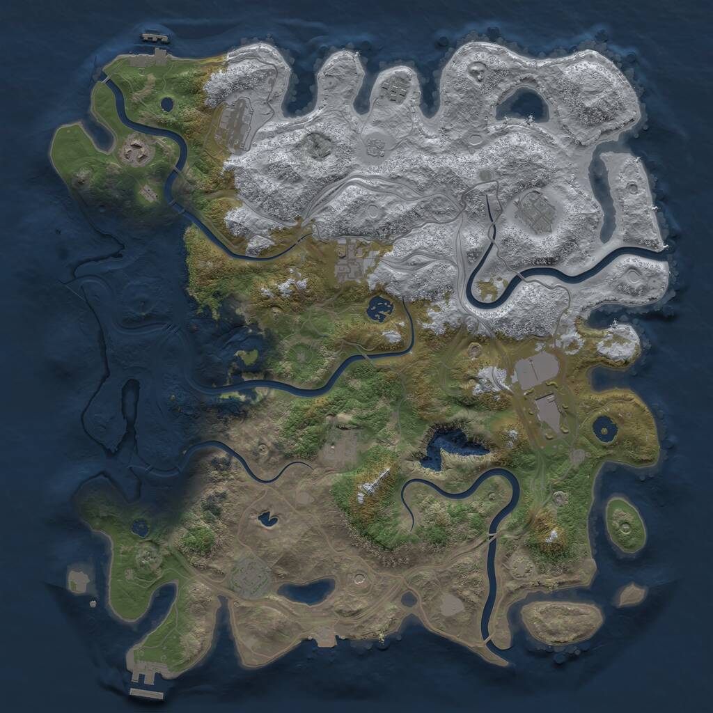 Rust Map: Procedural Map, Size: 4300, Seed: 935316763, 15 Monuments