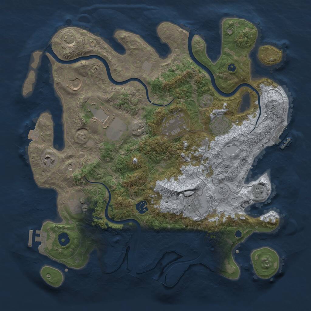 Rust Map: Procedural Map, Size: 3750, Seed: 1808182211, 15 Monuments
