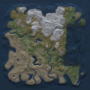 Thumbnail Rust Map: Procedural Map, Size: 4500, Seed: 95453150, 17 Monuments