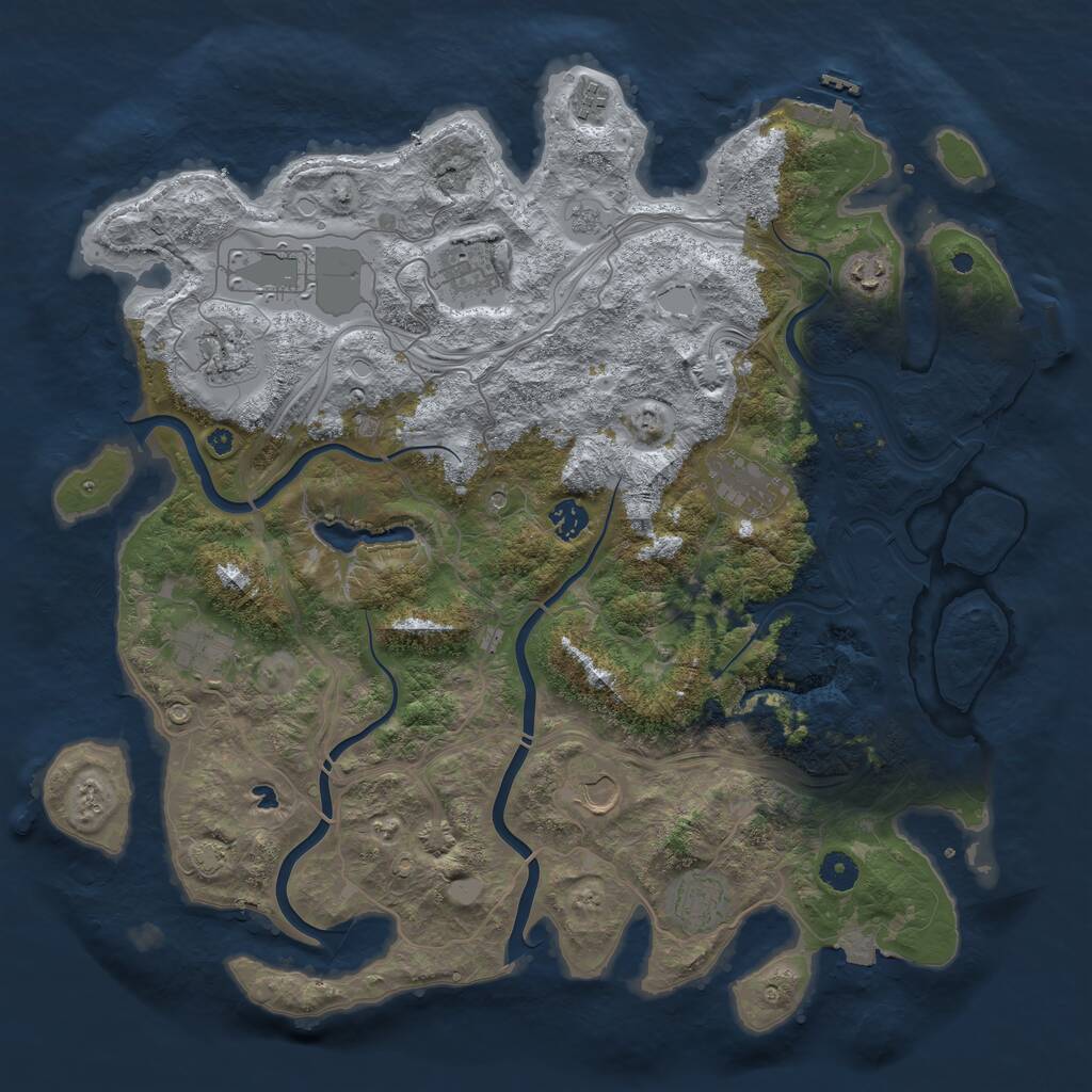 Rust Map: Procedural Map, Size: 4300, Seed: 1056544154, 16 Monuments