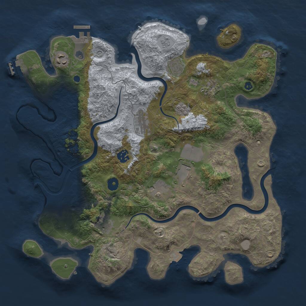 Rust Map: Procedural Map, Size: 3750, Seed: 1337883756, 15 Monuments
