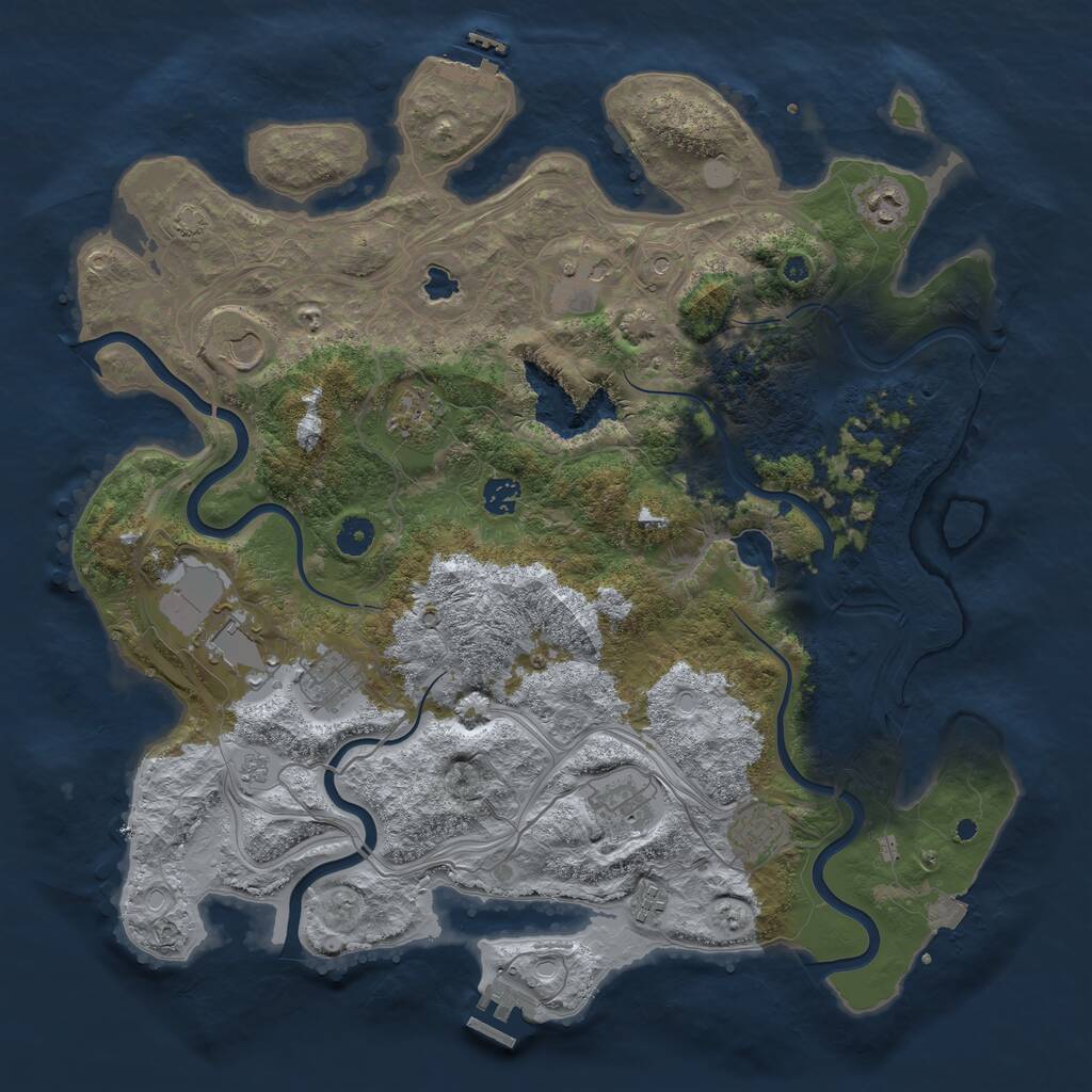 Rust Map: Procedural Map, Size: 4300, Seed: 1806089186, 16 Monuments