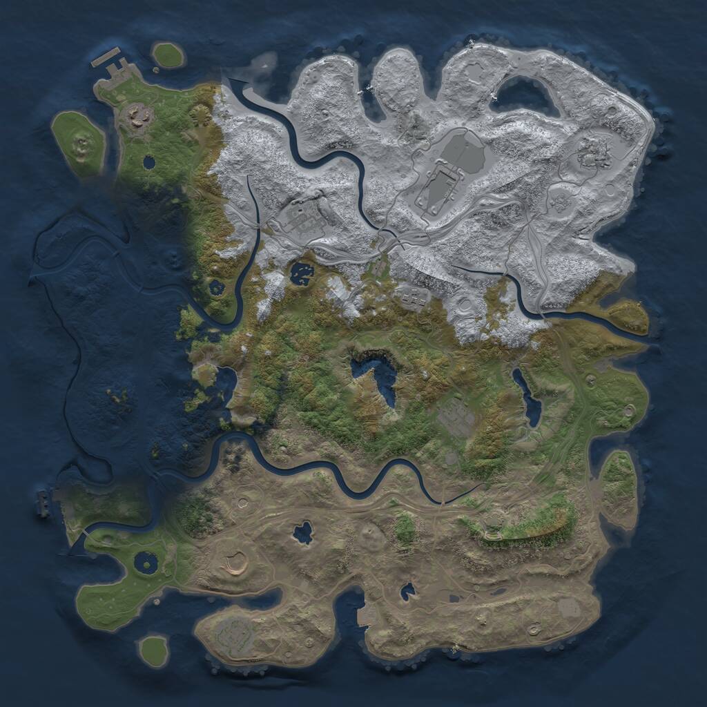 Rust Map: Procedural Map, Size: 4500, Seed: 1440091039, 15 Monuments