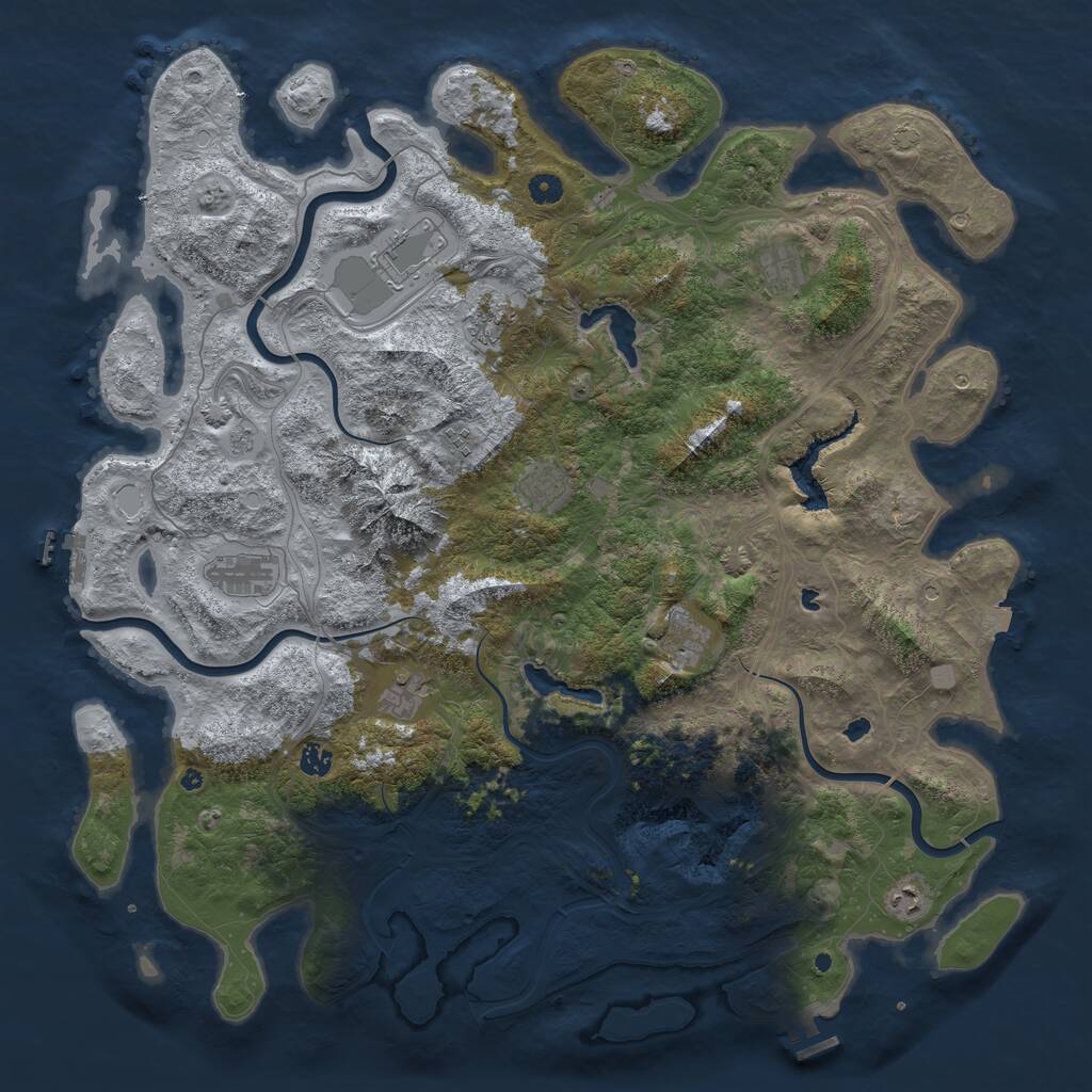 Rust Map: Procedural Map, Size: 5000, Seed: 1557514967, 16 Monuments