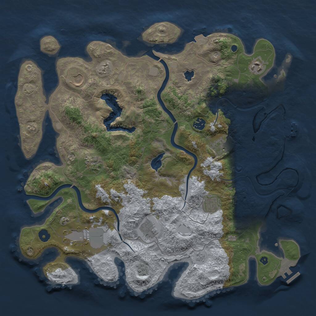 Rust Map: Procedural Map, Size: 4000, Seed: 950938713, 15 Monuments