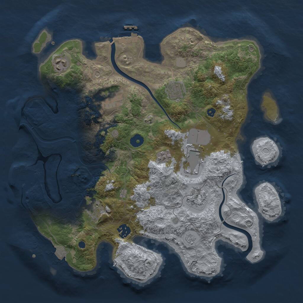 Rust Map: Procedural Map, Size: 3500, Seed: 224682, 14 Monuments