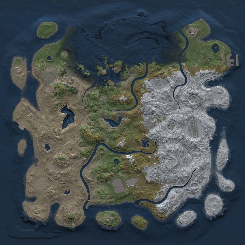 Rust Map: Procedural Map, Size: 4500, Seed: 858453, 17 Monuments