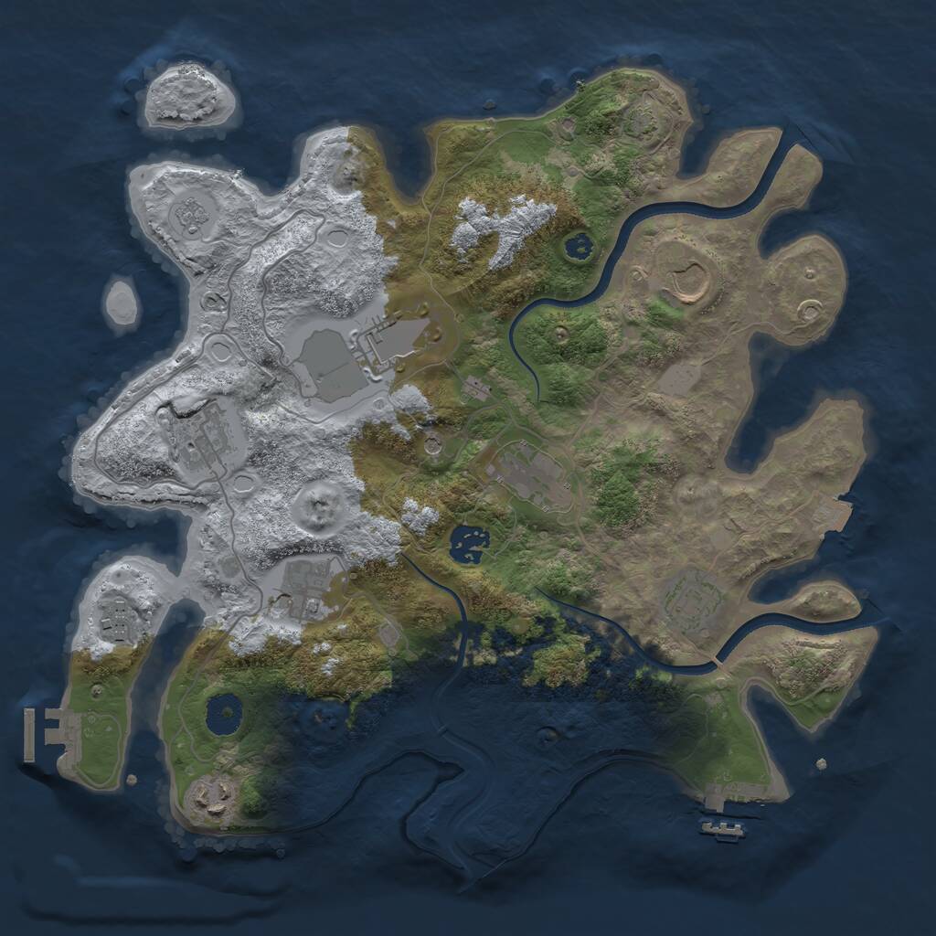 Rust Map: Procedural Map, Size: 3500, Seed: 4128715, 15 Monuments