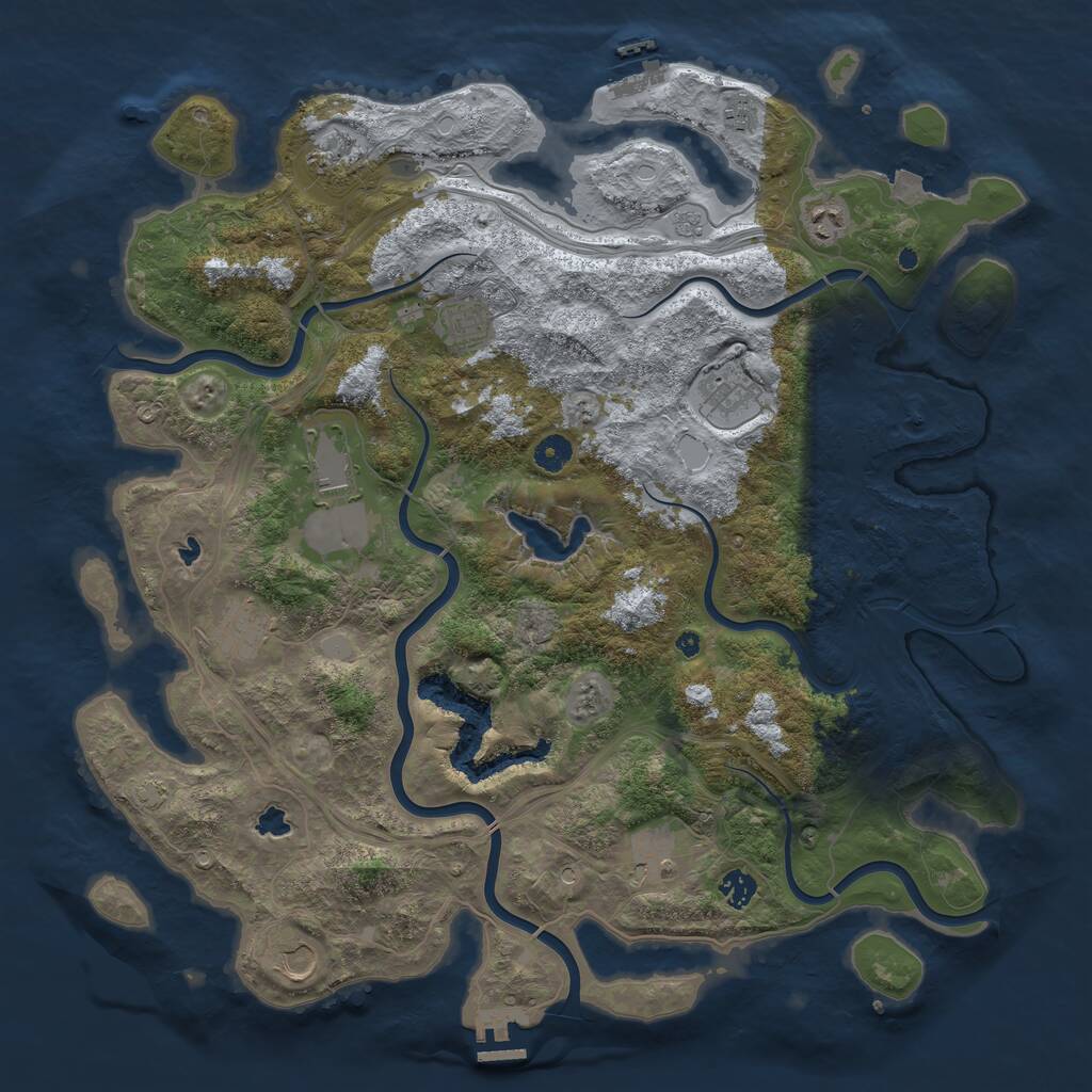 Rust Map: Procedural Map, Size: 4500, Seed: 301021790, 16 Monuments