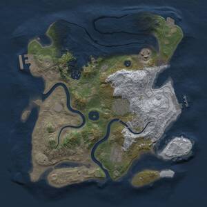 Thumbnail Rust Map: Procedural Map, Size: 3000, Seed: 740764978, 10 Monuments
