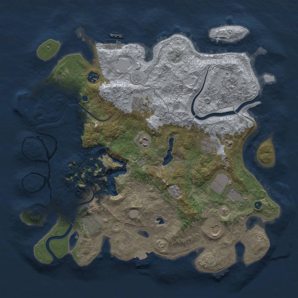 Rust Map: Procedural Map, Size: 4000, Seed: 1512858416, 15 Monuments