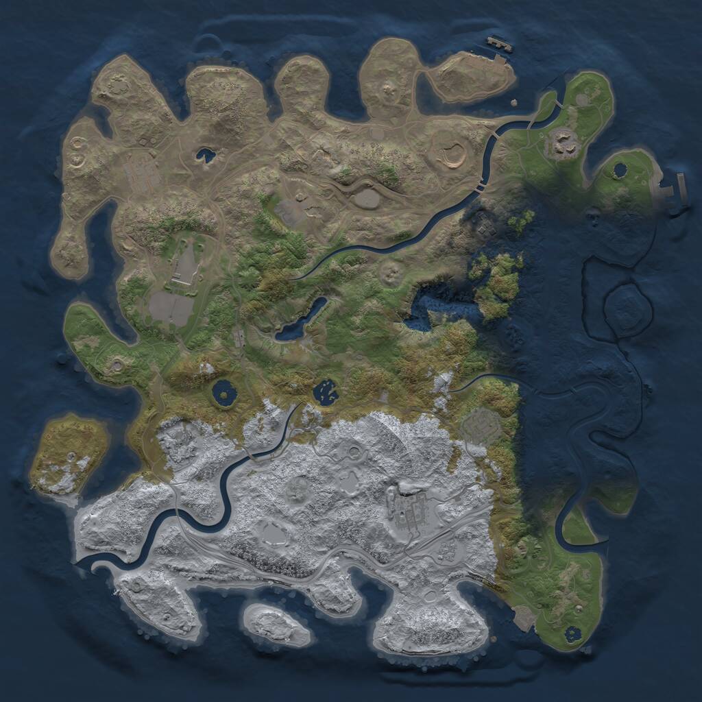 Rust Map: Procedural Map, Size: 4250, Seed: 630951396, 16 Monuments