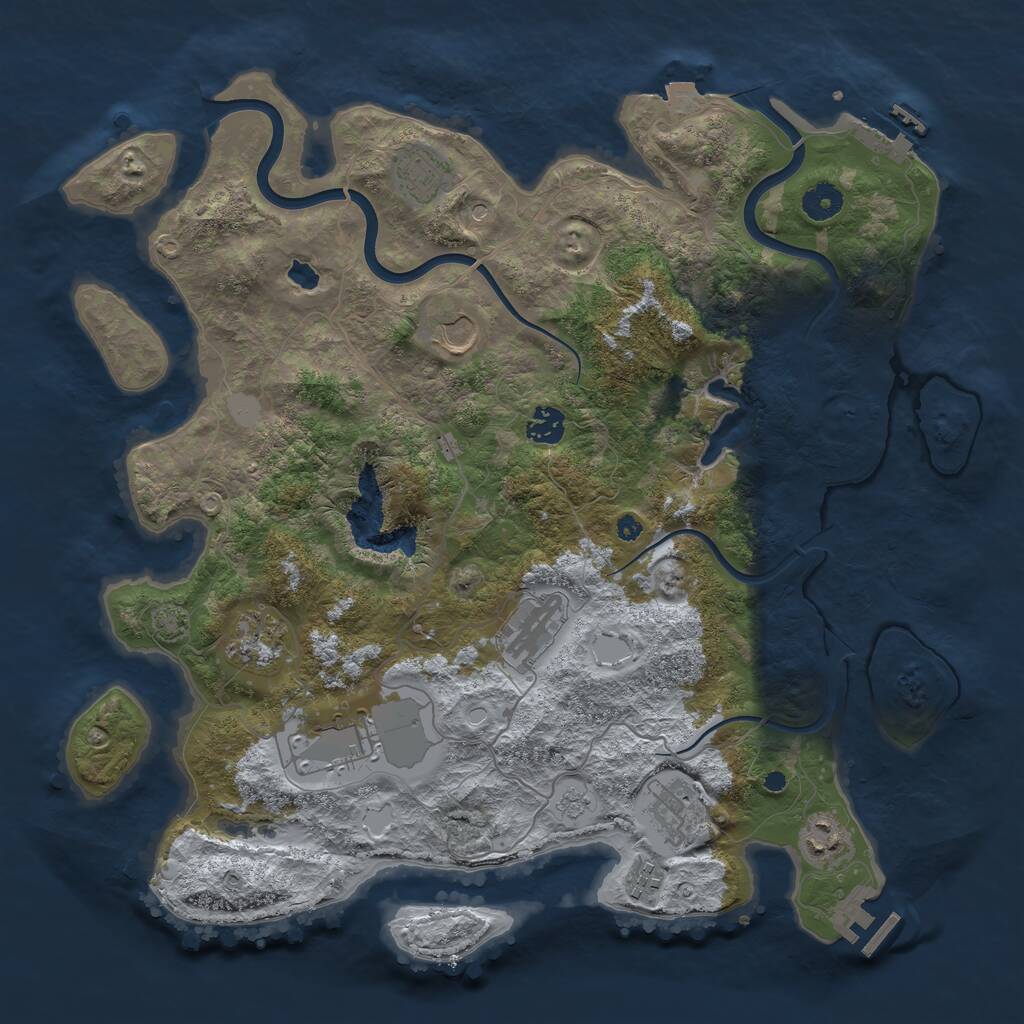 Rust Map: Procedural Map, Size: 4000, Seed: 1006669914, 15 Monuments