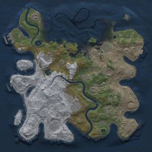 Thumbnail Rust Map: Procedural Map, Size: 3750, Seed: 1961912642, 15 Monuments