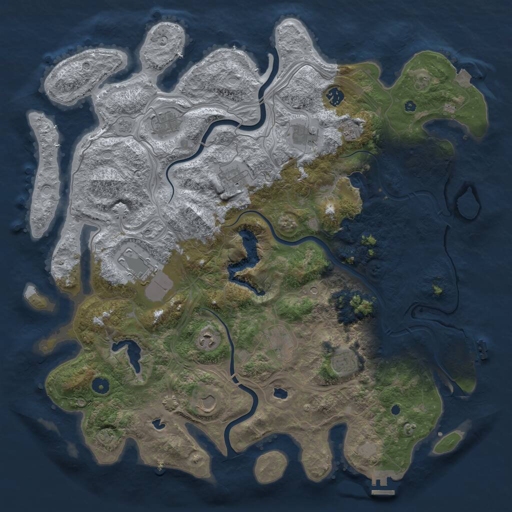 Rust Map: Procedural Map, Size: 4500, Seed: 138744766, 16 Monuments