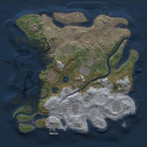 Thumbnail Rust Map: Procedural Map, Size: 3500, Seed: 981962284, 16 Monuments