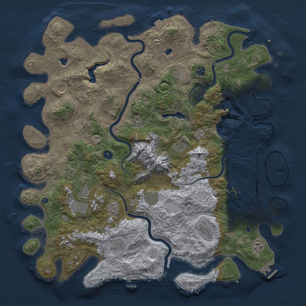 Rust Map: Procedural Map, Size: 5000, Seed: 183839, 17 Monuments
