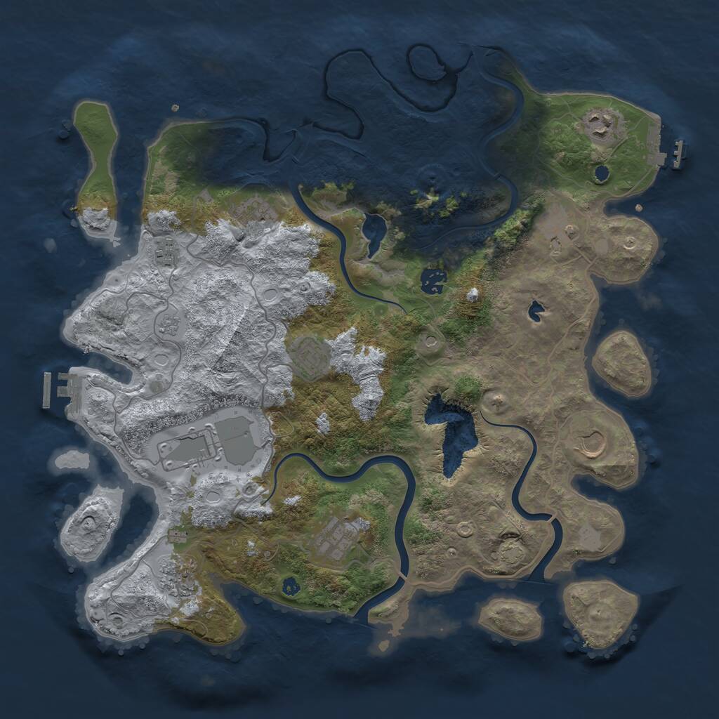 Rust Map: Procedural Map, Size: 4000, Seed: 1964386125, 16 Monuments
