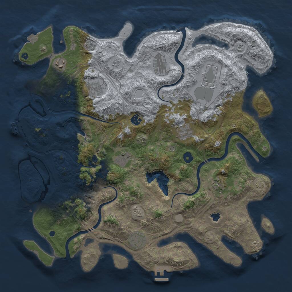 Rust Map: Procedural Map, Size: 4250, Seed: 36461605, 16 Monuments