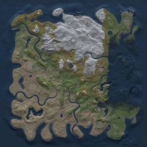 Thumbnail Rust Map: Procedural Map, Size: 5000, Seed: 2053976856, 19 Monuments