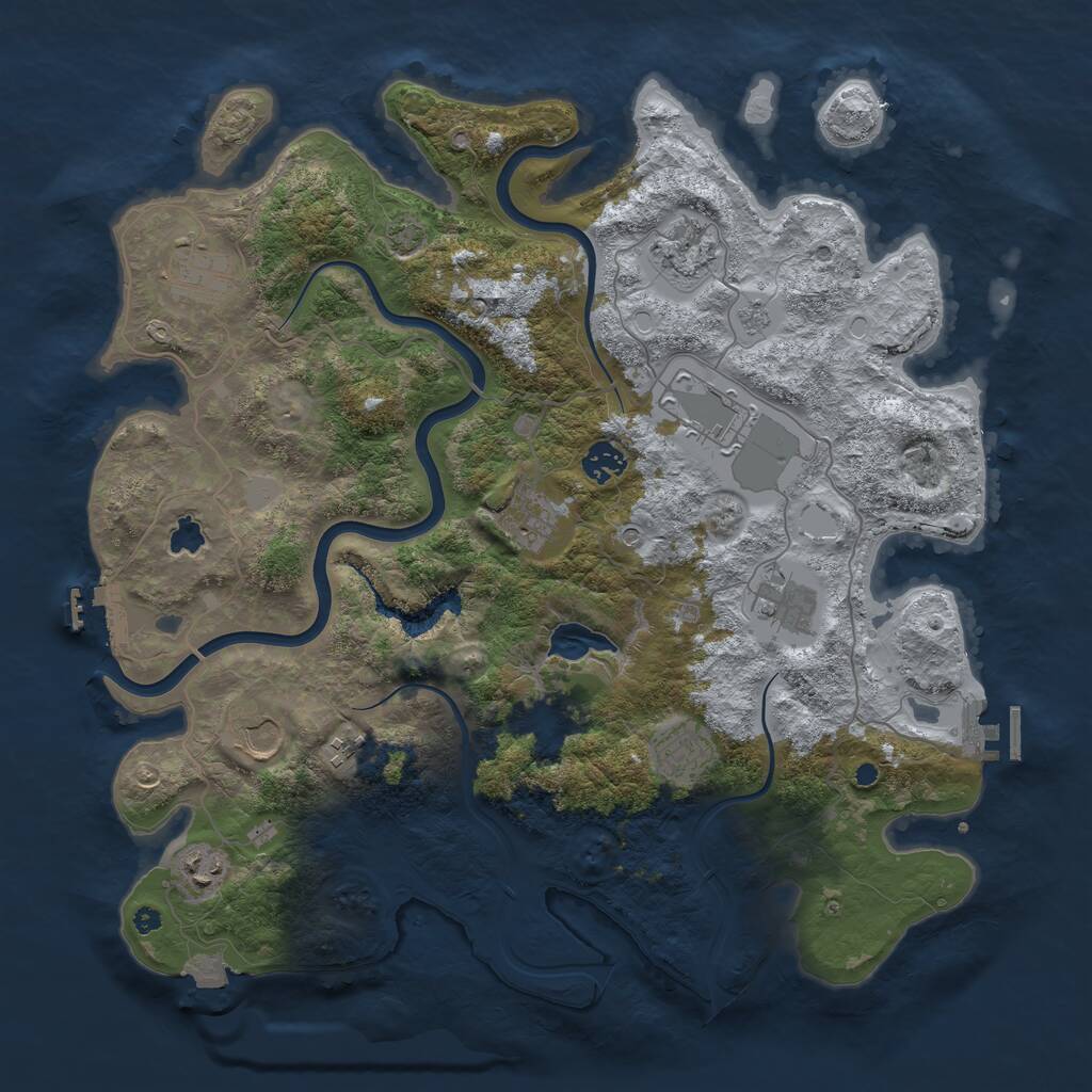 Rust Map: Procedural Map, Size: 4000, Seed: 1163496358, 16 Monuments