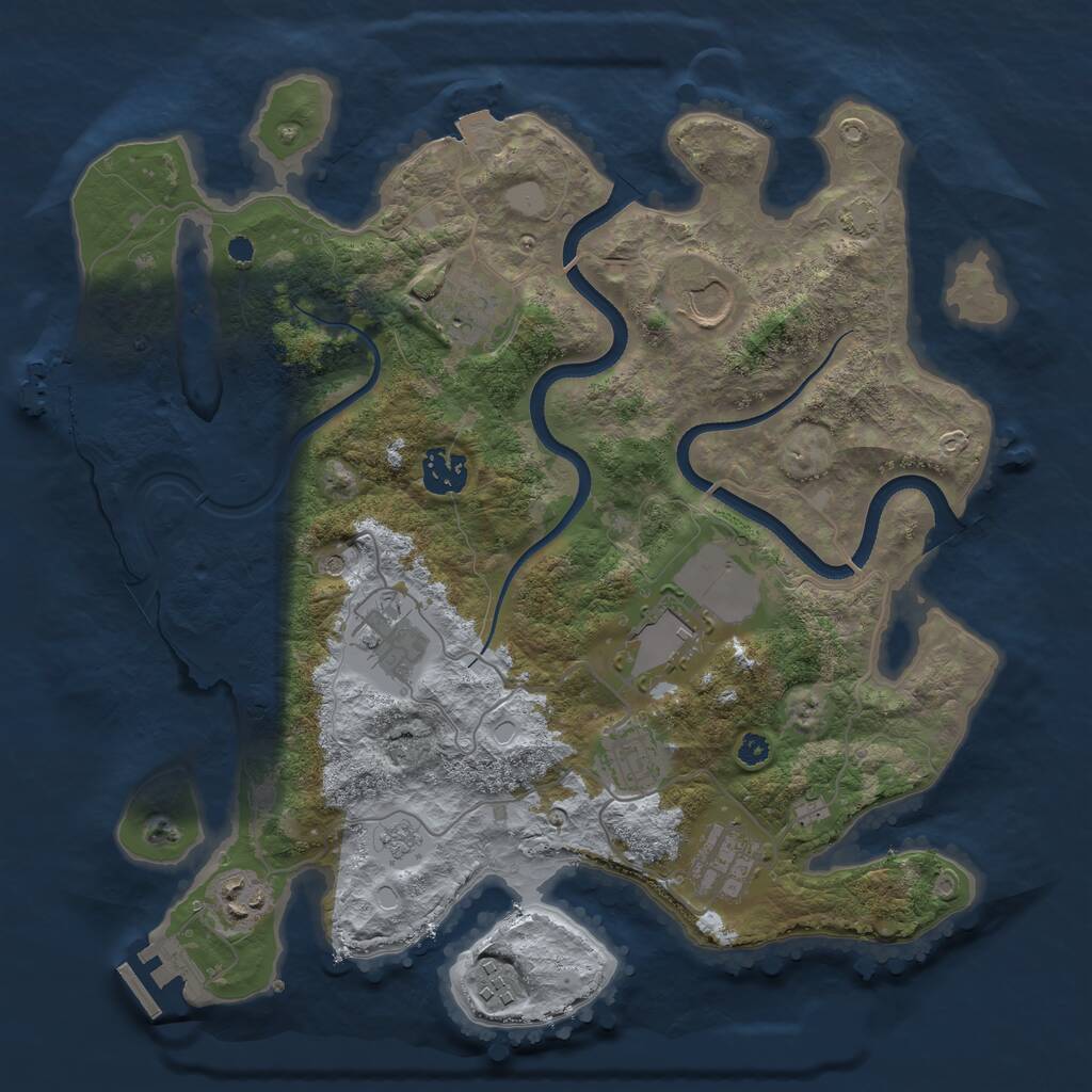 Rust Map: Procedural Map, Size: 3500, Seed: 952591191, 15 Monuments