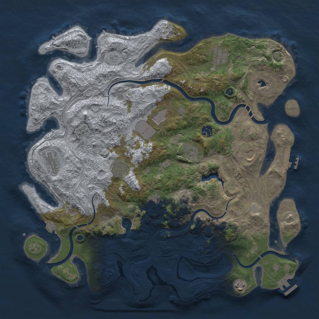 Rust Map: Procedural Map, Size: 4250, Seed: 1289664711, 16 Monuments