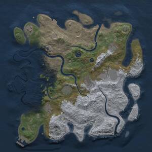 Thumbnail Rust Map: Procedural Map, Size: 3700, Seed: 1290534818, 15 Monuments