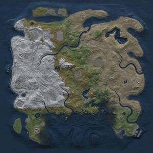 Thumbnail Rust Map: Procedural Map, Size: 4300, Seed: 99520, 15 Monuments