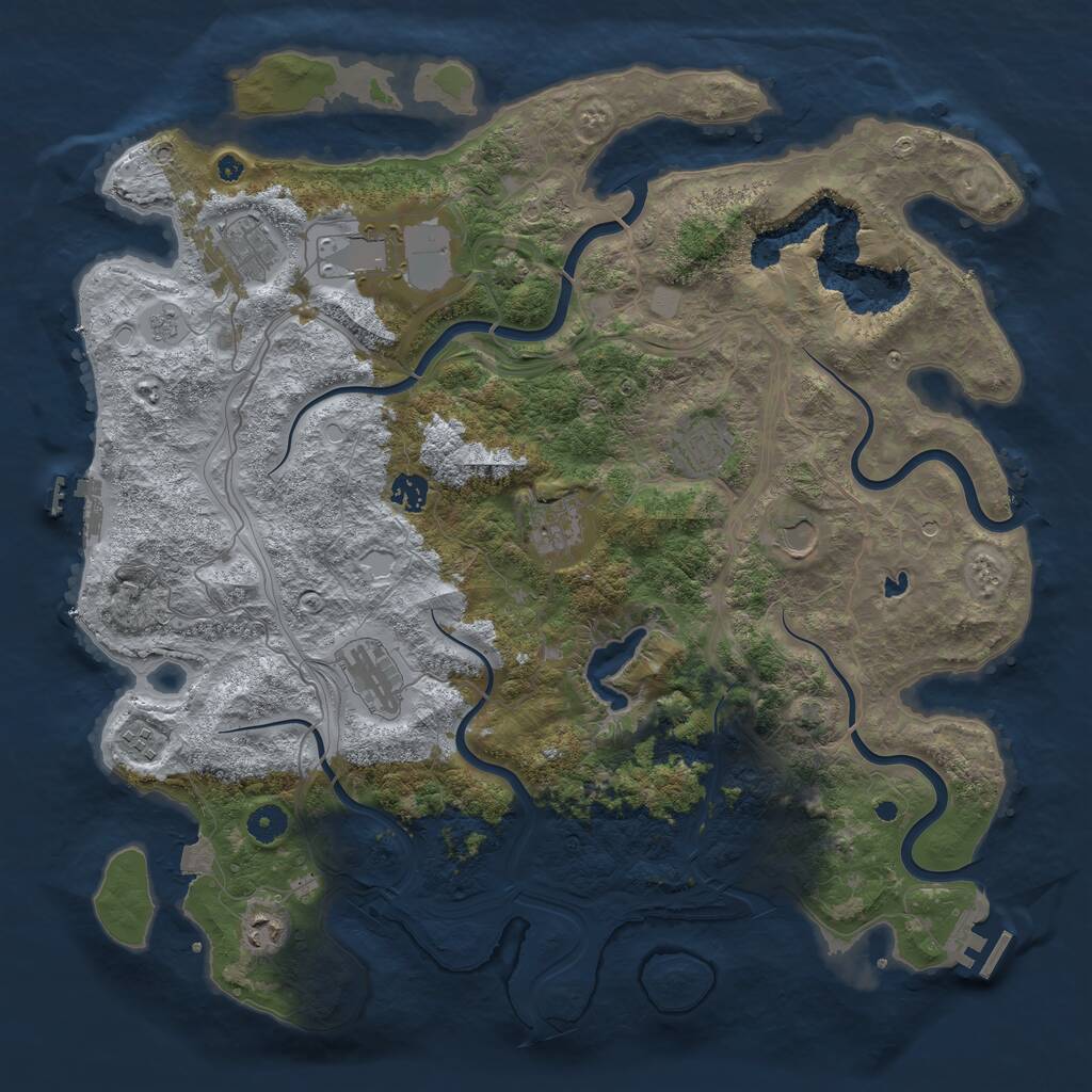 Rust Map: Procedural Map, Size: 4300, Seed: 99520, 15 Monuments