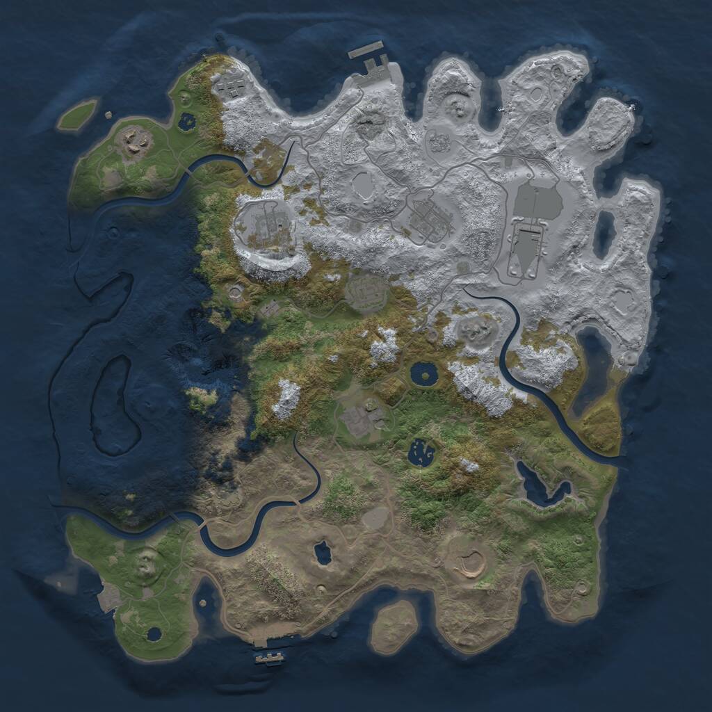 Rust Map: Procedural Map, Size: 4000, Seed: 16781, 15 Monuments