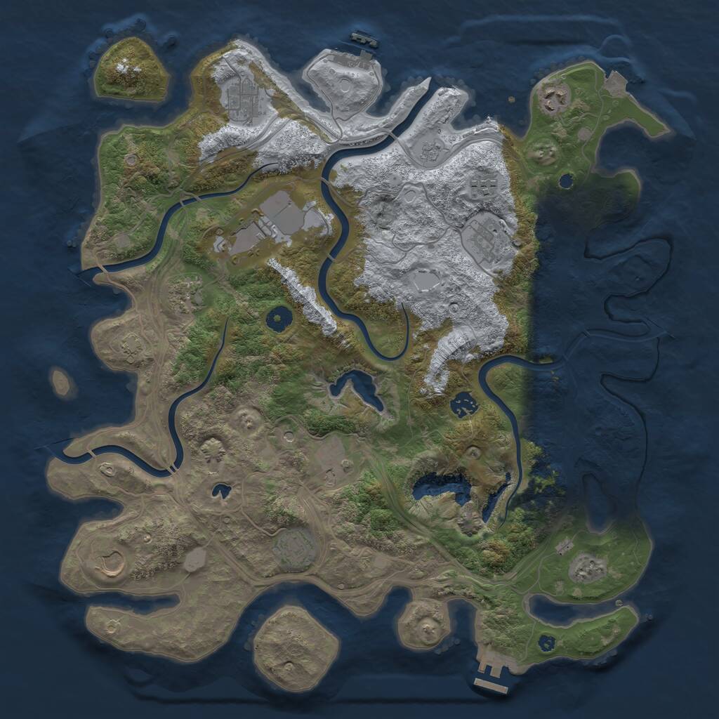 Rust Map: Procedural Map, Size: 4250, Seed: 490783736, 16 Monuments