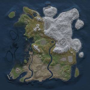 Thumbnail Rust Map: Procedural Map, Size: 3500, Seed: 1195582843, 15 Monuments