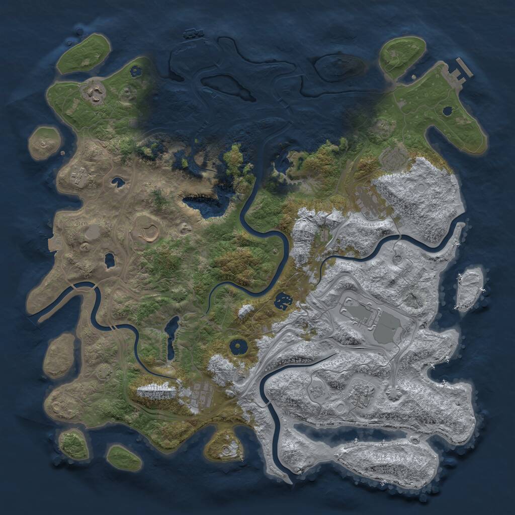 Rust Map: Procedural Map, Size: 4500, Seed: 1034887139, 15 Monuments