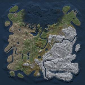 Thumbnail Rust Map: Procedural Map, Size: 4500, Seed: 1034887139, 15 Monuments