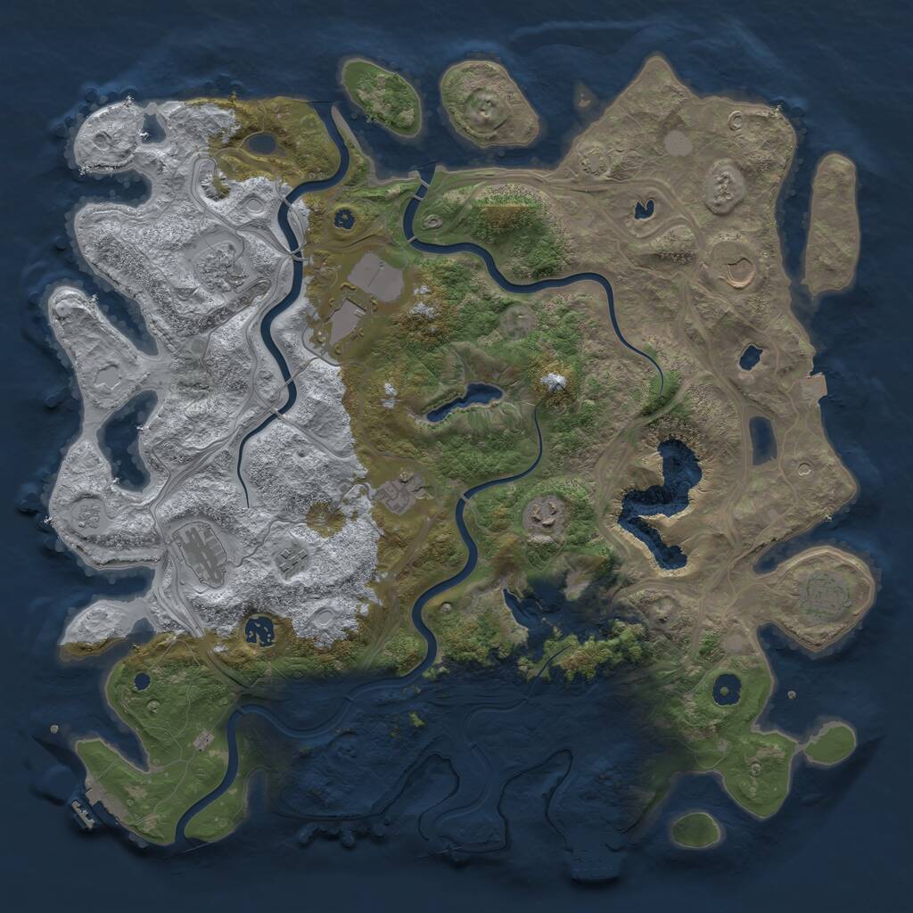 Rust Map: Procedural Map, Size: 4500, Seed: 2113512089, 15 Monuments