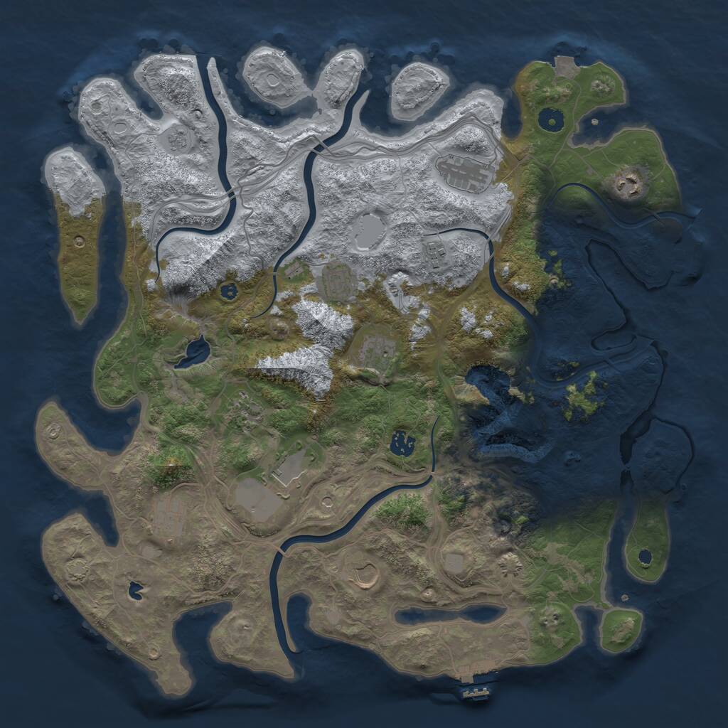Rust Map: Procedural Map, Size: 4300, Seed: 1878303023, 16 Monuments