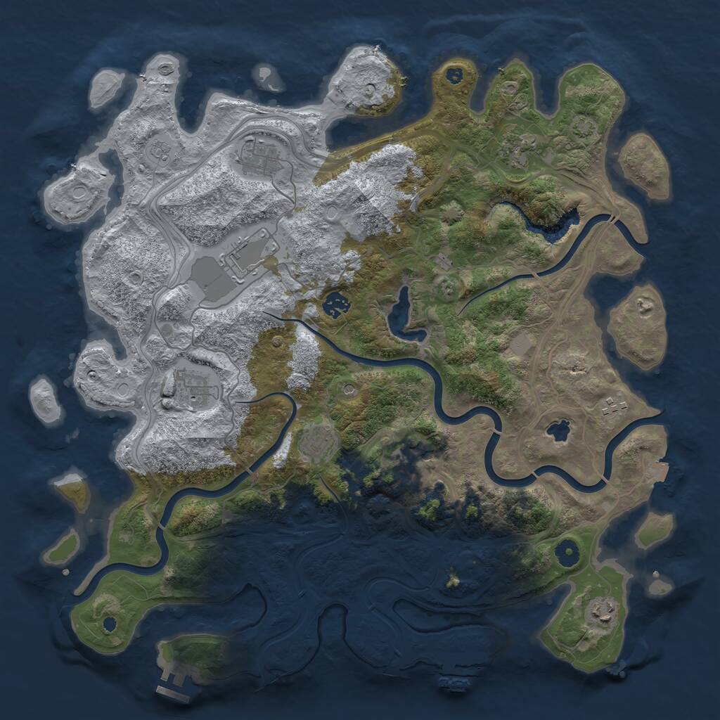 Rust Map: Procedural Map, Size: 4250, Seed: 1064055140, 15 Monuments