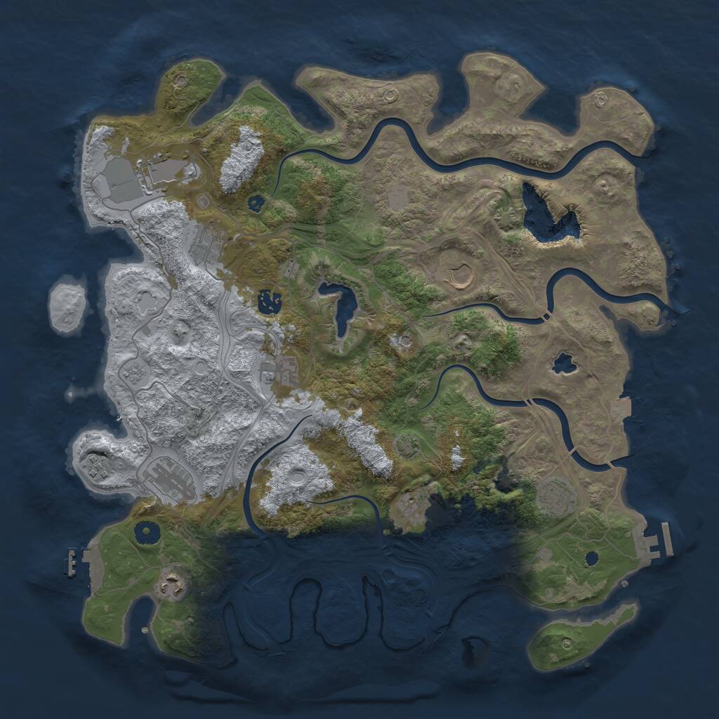 Rust Map: Procedural Map, Size: 4250, Seed: 1241566297, 16 Monuments