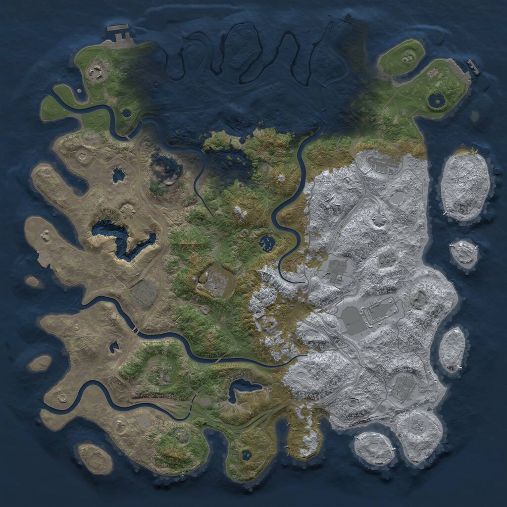 Rust Map: Procedural Map, Size: 4800, Seed: 81550058, 17 Monuments