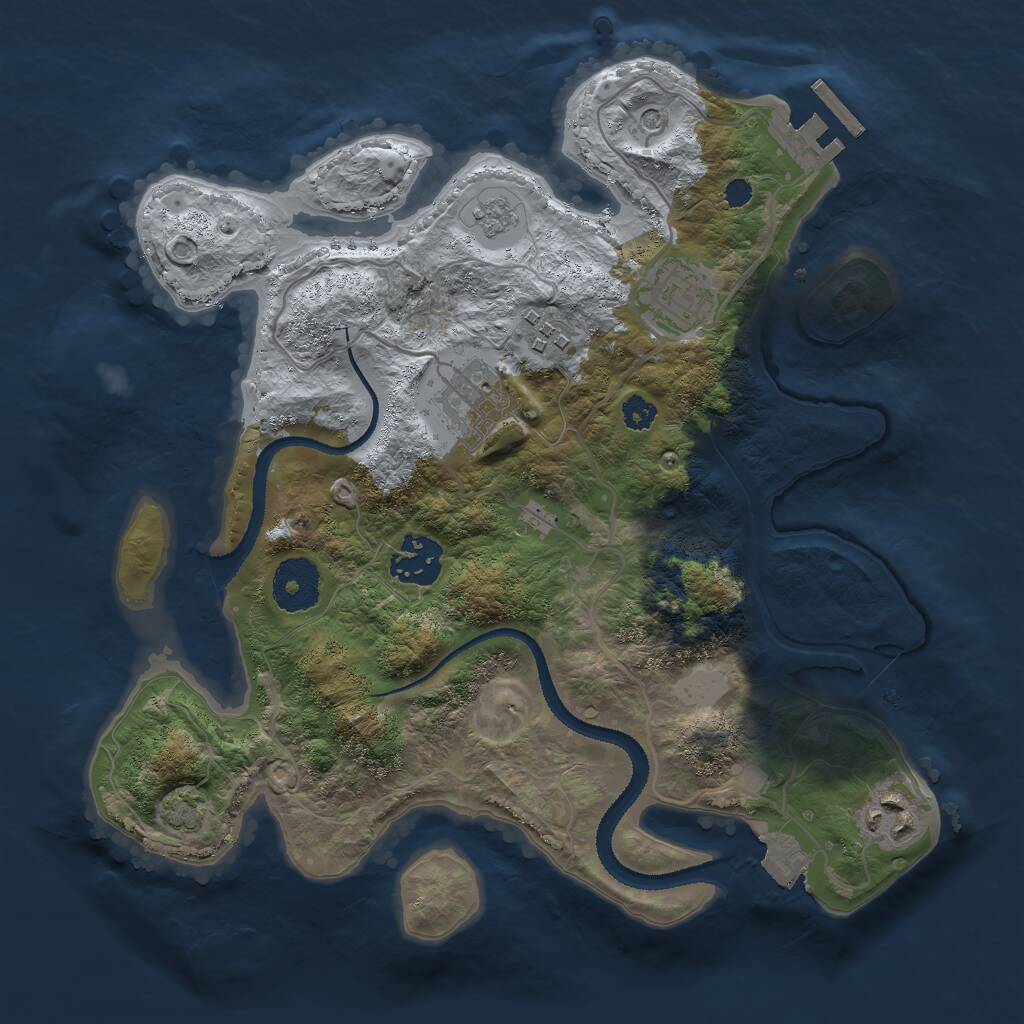 Rust Map: Procedural Map, Size: 3000, Seed: 1027931062, 10 Monuments