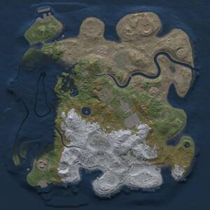 Thumbnail Rust Map: Procedural Map, Size: 3500, Seed: 2147424330, 18 Monuments