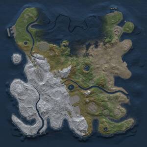 Thumbnail Rust Map: Procedural Map, Size: 3700, Seed: 1169793627, 14 Monuments