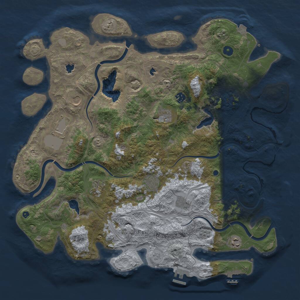 Rust Map: Procedural Map, Size: 4500, Seed: 345162293, 15 Monuments